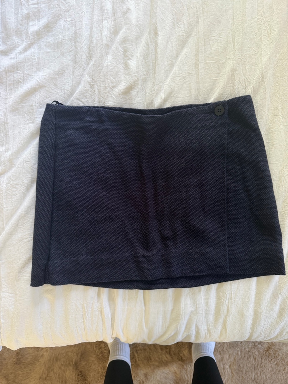 STAUD Navy Mini Skirt